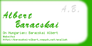 albert baracskai business card